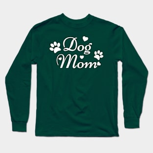 Dog Mom Paw Prints and Hearts Long Sleeve T-Shirt